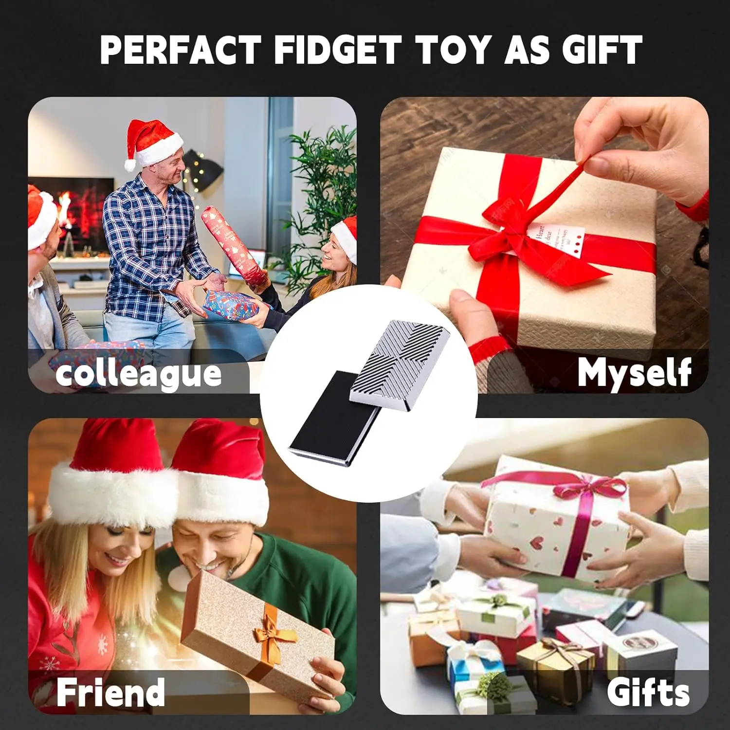 Metall-Fidget-Schieber für Erwachsene – Spielzeug zum Stress- und Angstlinderung mit glattem Rutschen- und Klick-Sound, sensorisches ADHS-Taschen- und Desktop-Spielzeug