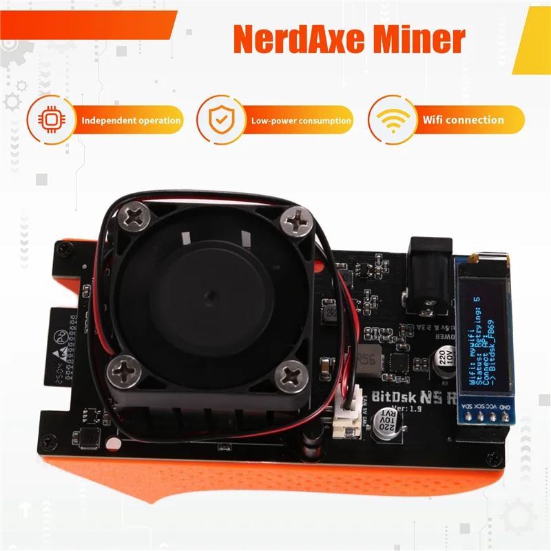 Bitaxe Miner 200Gh/S BM1397 Bitcoin Solo Miner independiente Bitdsk ASIC BTC Miner minero de baja potencia Crypto Miner enchufe estadounidense