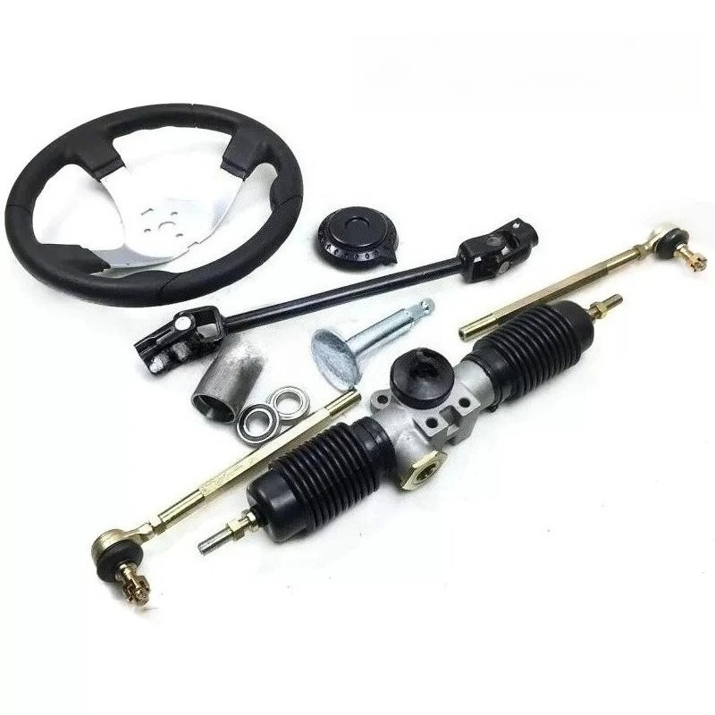 Homemade four-wheel electric motorcycle kart modification parts steering 1.75 turns steering wheel universal joint tie rod