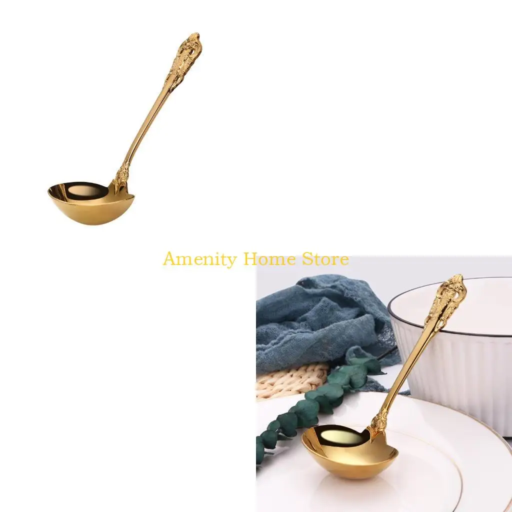 F26C Soup Spoon Round Soup Light Luxury Hotel Restaurant Public Spoon