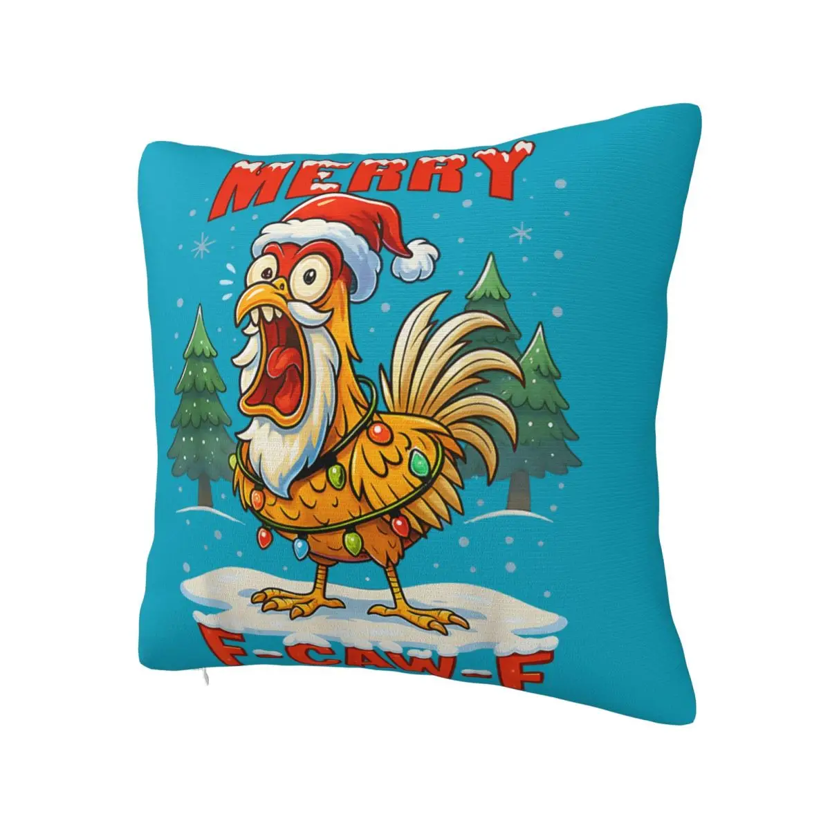 Merry F-Caw-F Chicken Christmas Funny Rooster (2) Pillow Cover Fashion Pillow Case For Wedding Party Home Decor Cushion Cover