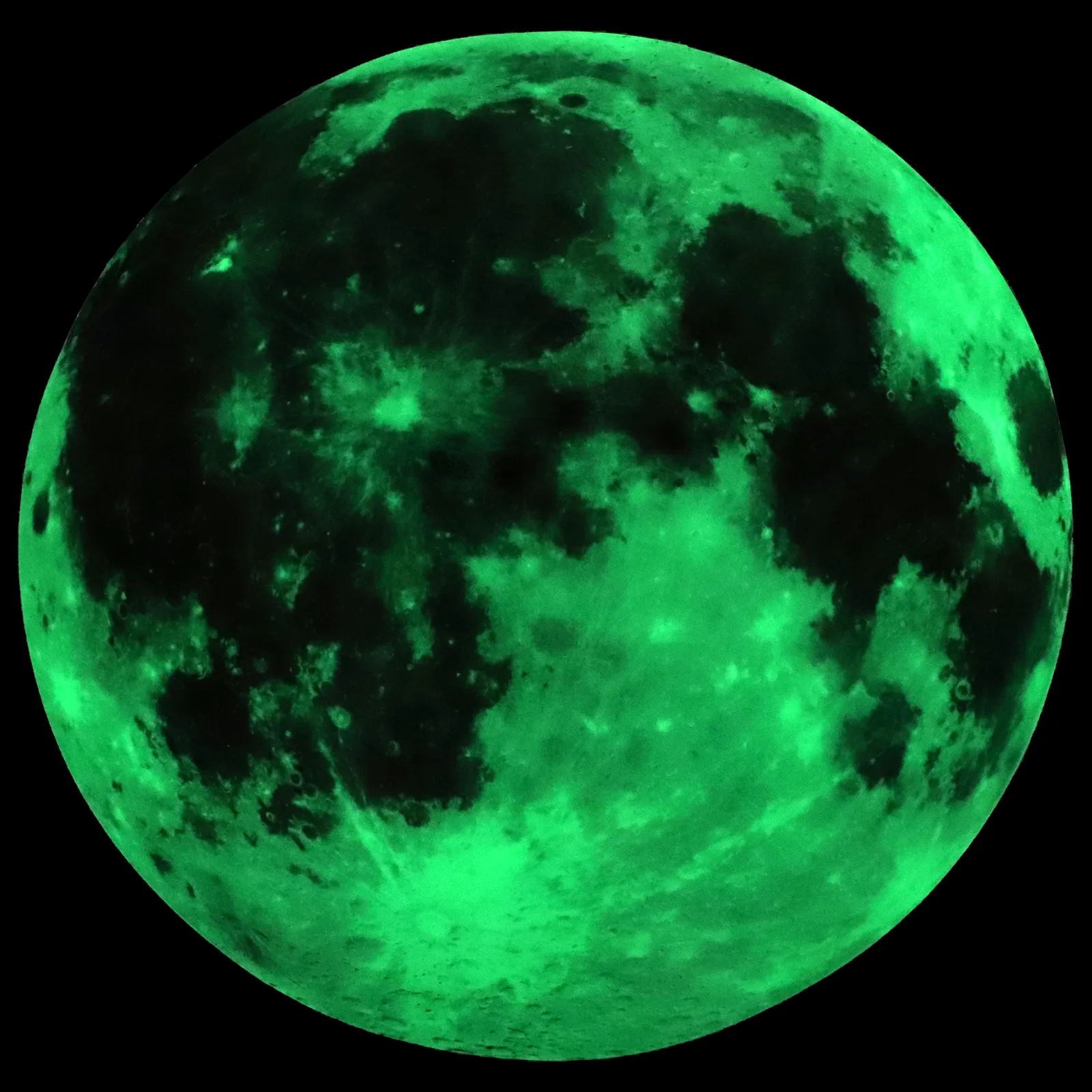 

1 pcs Luminous Moon Wall Full Decal Mural Decoration Glow Dark 3D PVC Effect Easy Peel Stick
