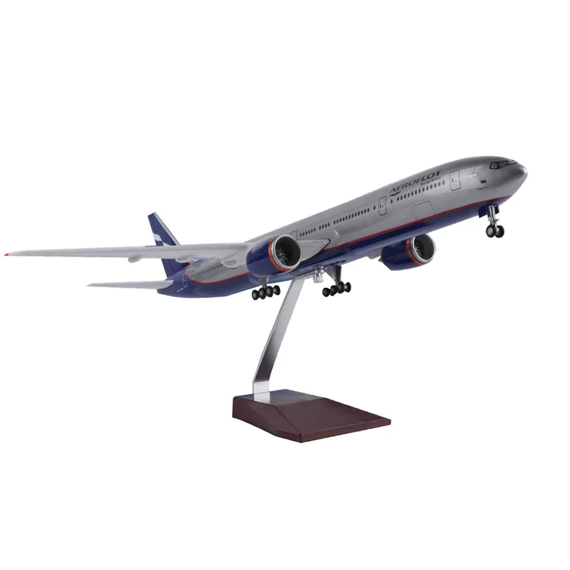 

1/157 Scale Plane Russia AEROFLOT Airlines 777 B777 Diecast Plastic Model W LED Light Landing Gear Souvenir Plane Toy