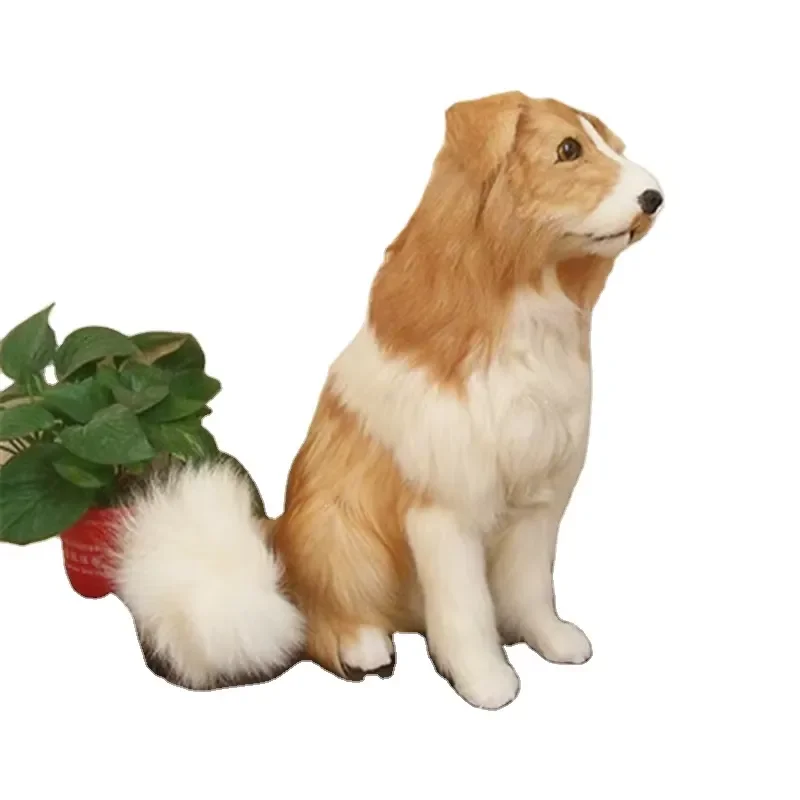 for Shepherd Dog Artificial Home Decor Realistic Animal Ornament Modern Handicraft Toy Living Room Shelf Display Christmas
