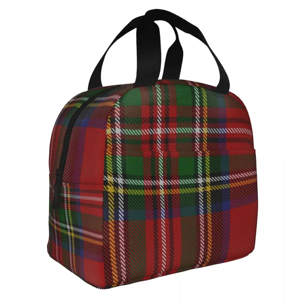 Royal Stewart Tartan Lunch Bento Bags Portable Aluminum Foil thickened Thermal Cloth Lunch Bag for Women Men Boy