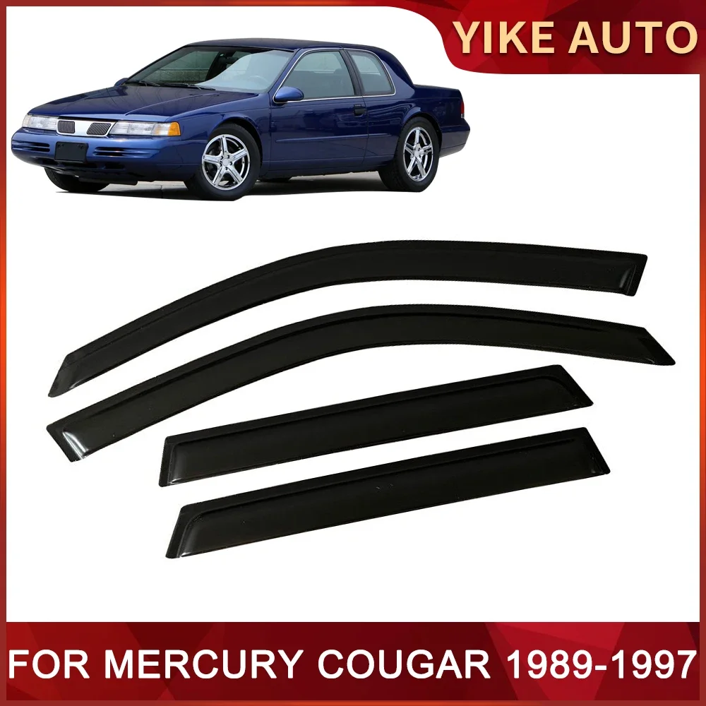 Window Visor for MERCURY COUGAR 1989-1997 Weathershied Door Visor Wind Sun Rain Guards Side Window Wind Deflectors