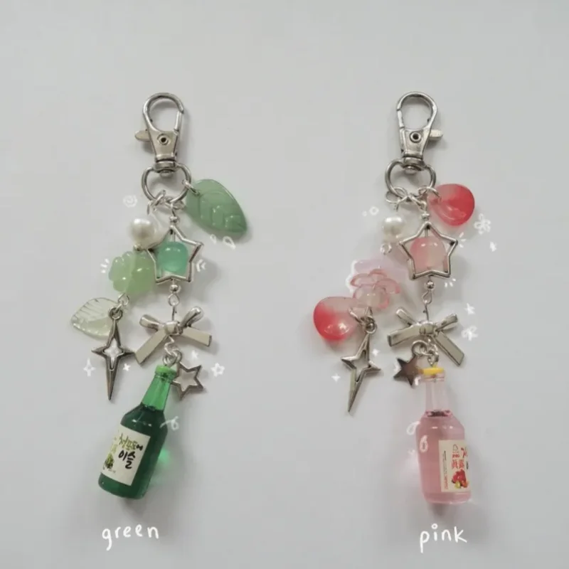 Soju-Schlüsselanhänger | Ästhetik | Handgefertigter Y2k-Schmuck koreanisch