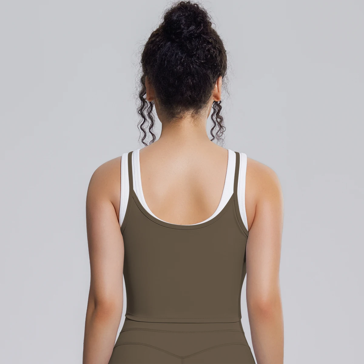 Naked Feel Beautiful Back Yoga Vest for Woman Shock-absorbing Running Yoga Tank Top with Chest Pad Color Blocking Workout Top
