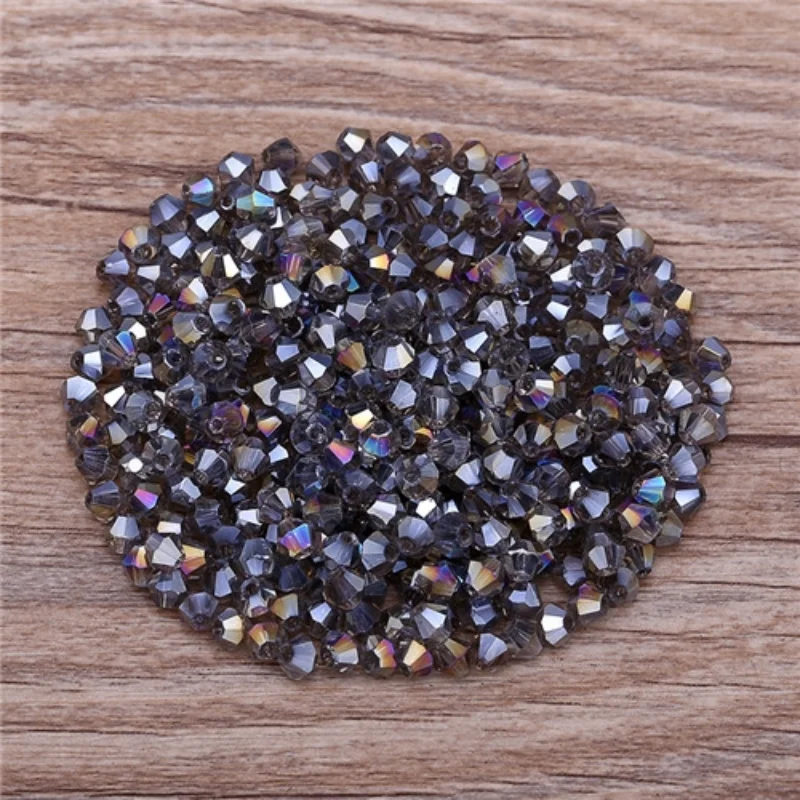 300 Stück exquisite 4 mm Doppelkegel lose Kristallperlen für Schmuckherstellungszubehör 061-080