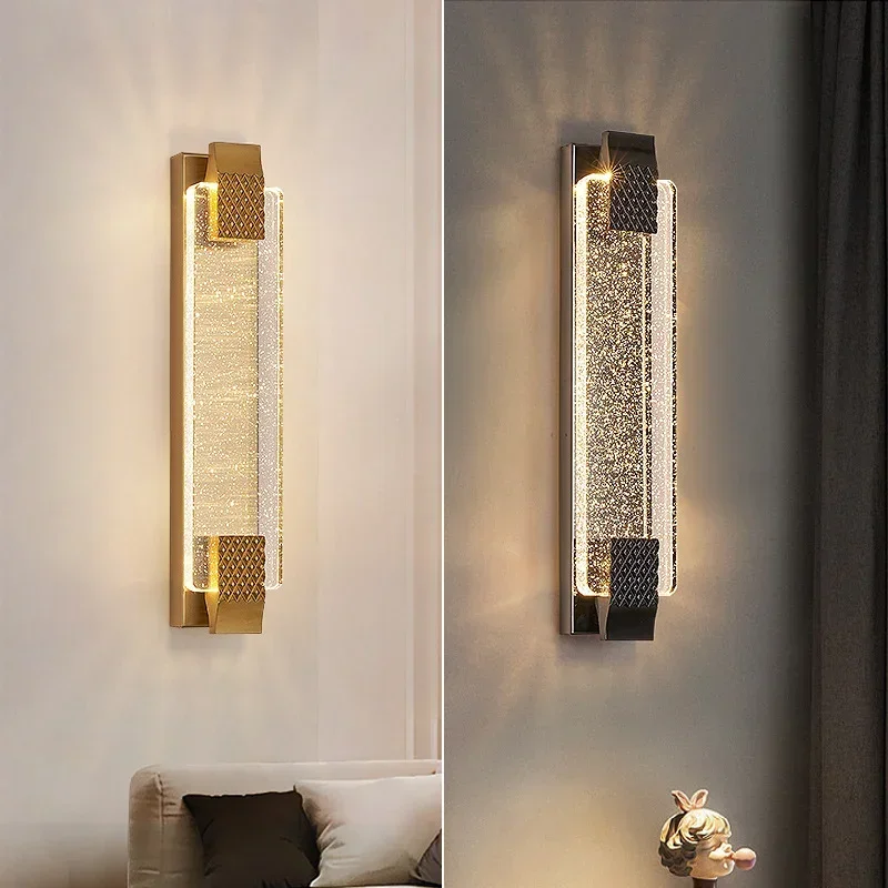 

Modern Luxury Crystal Wall Lamp Bedroom Bedside Corridor Stairway Hallway Restaurant Kitchen Background Wall Led Light Sconce