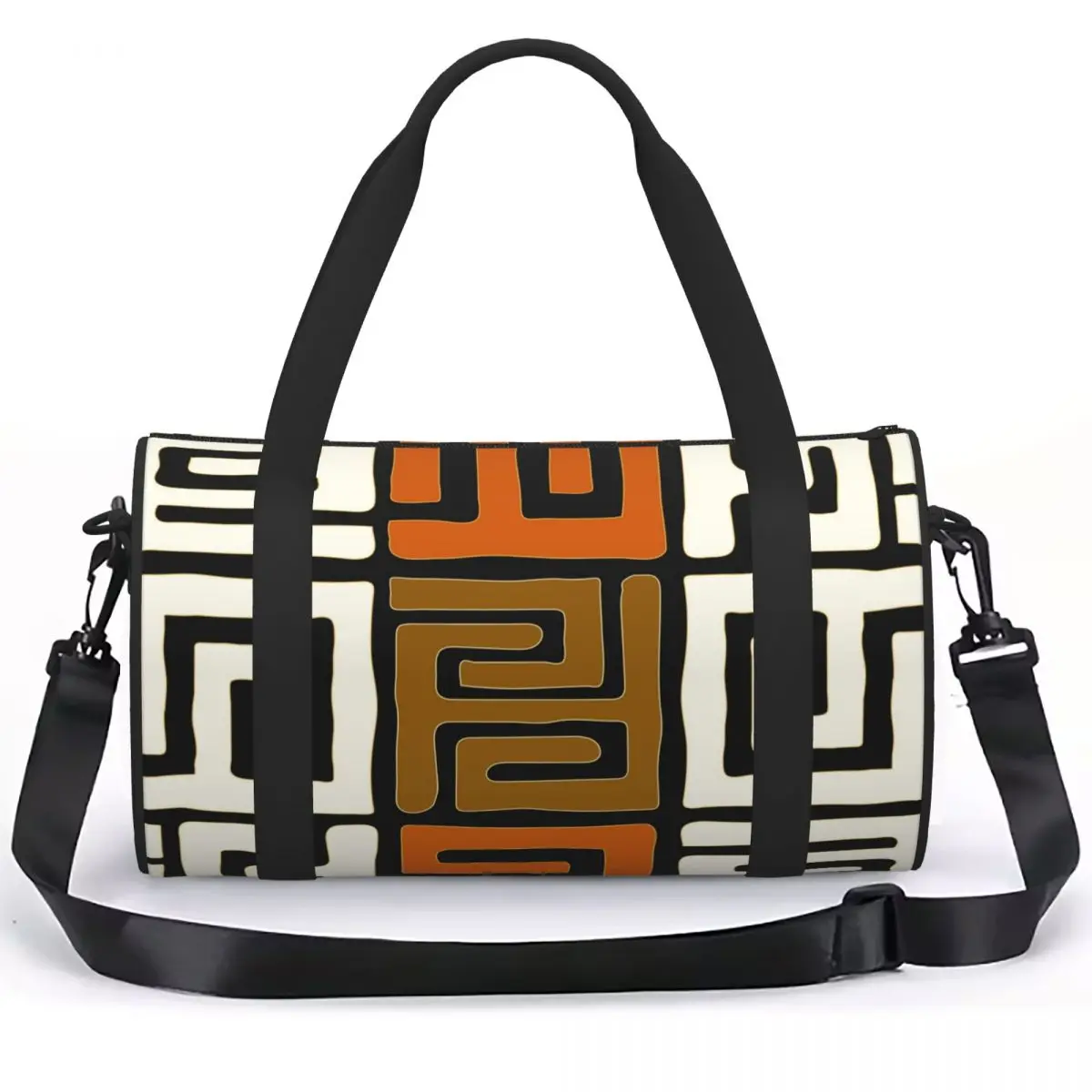African Kuba Fabric Luggage Bag Large Capacity Duffle Tote Bag Handbags Gym Bags Fitness Bag for Boys Girls