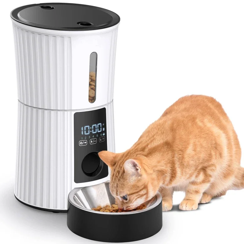 Hot Sale 4L Smart Food Dispenser Microchip Stainless Steel Bowls Timed Automatic Pet Feeder For Cat Dog Slow Feeder Voice Record