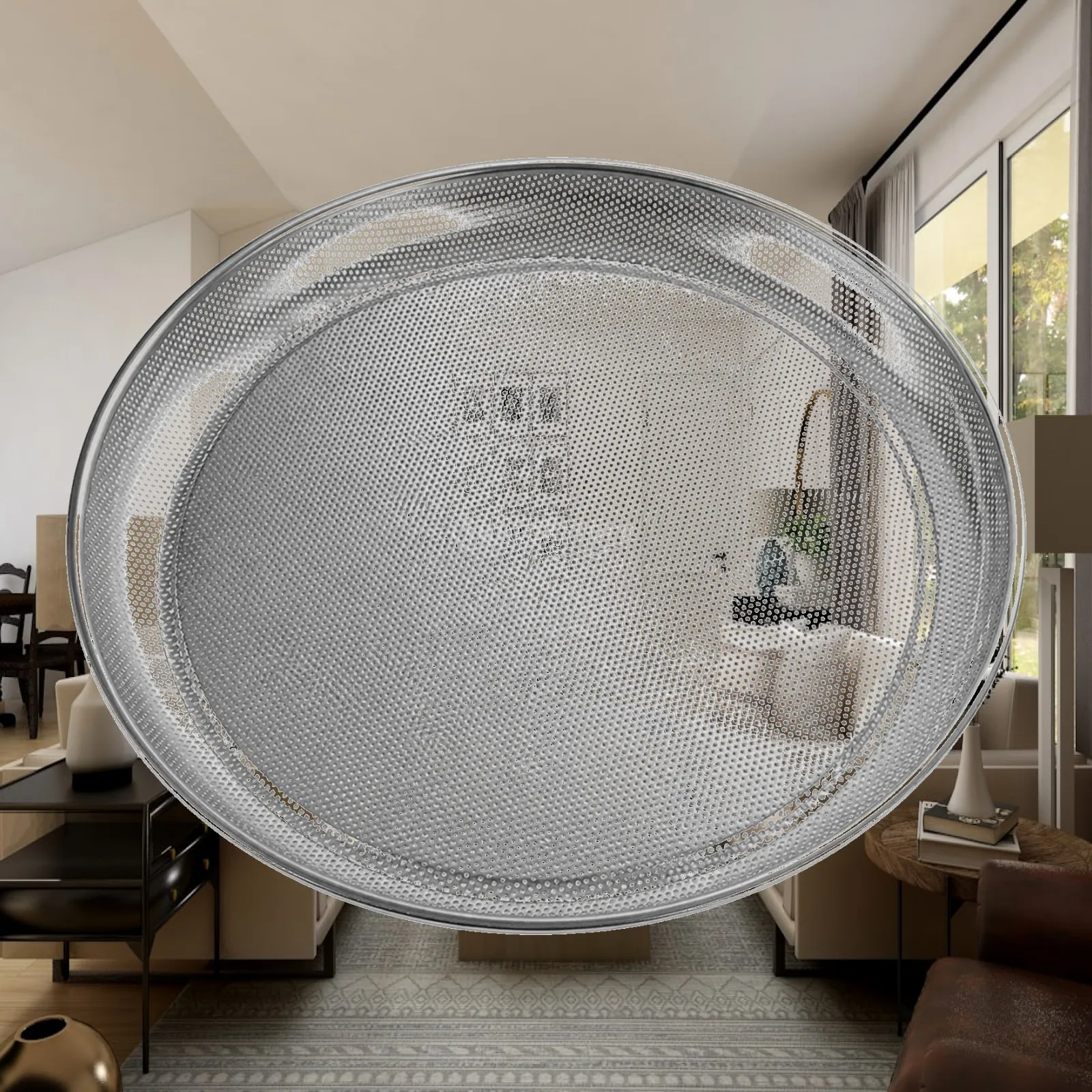 Stainless Steel Sieve Flat-Profile Round Sieve with 2 Mm Holes Sand Sifter Easy to Clean Sifting Pan Safe for Kitchen Meal Prep