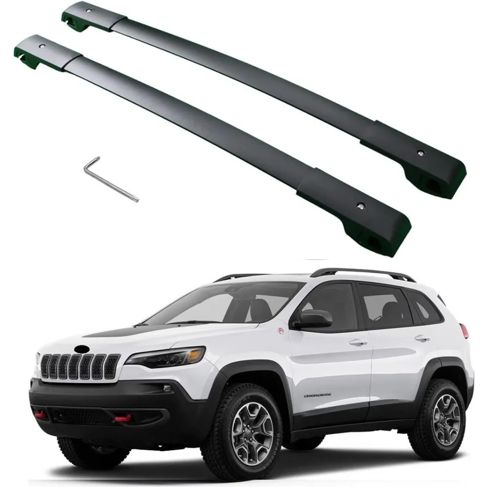 Enhance the car's luggage carrying capacity,2P black for Jeep Cherokee 2014-2024 Roof Rack Cross bars Rail luggage carrier