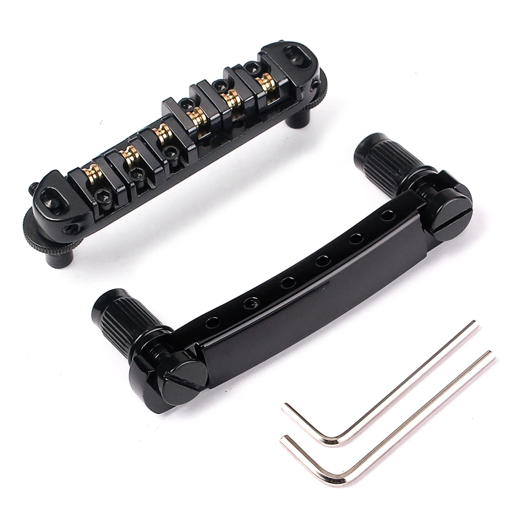 

Split Bridge Electric Guitar Tune Matic Roller Saddle Tailpiece Kit for Sturdy Metal Construction Easy