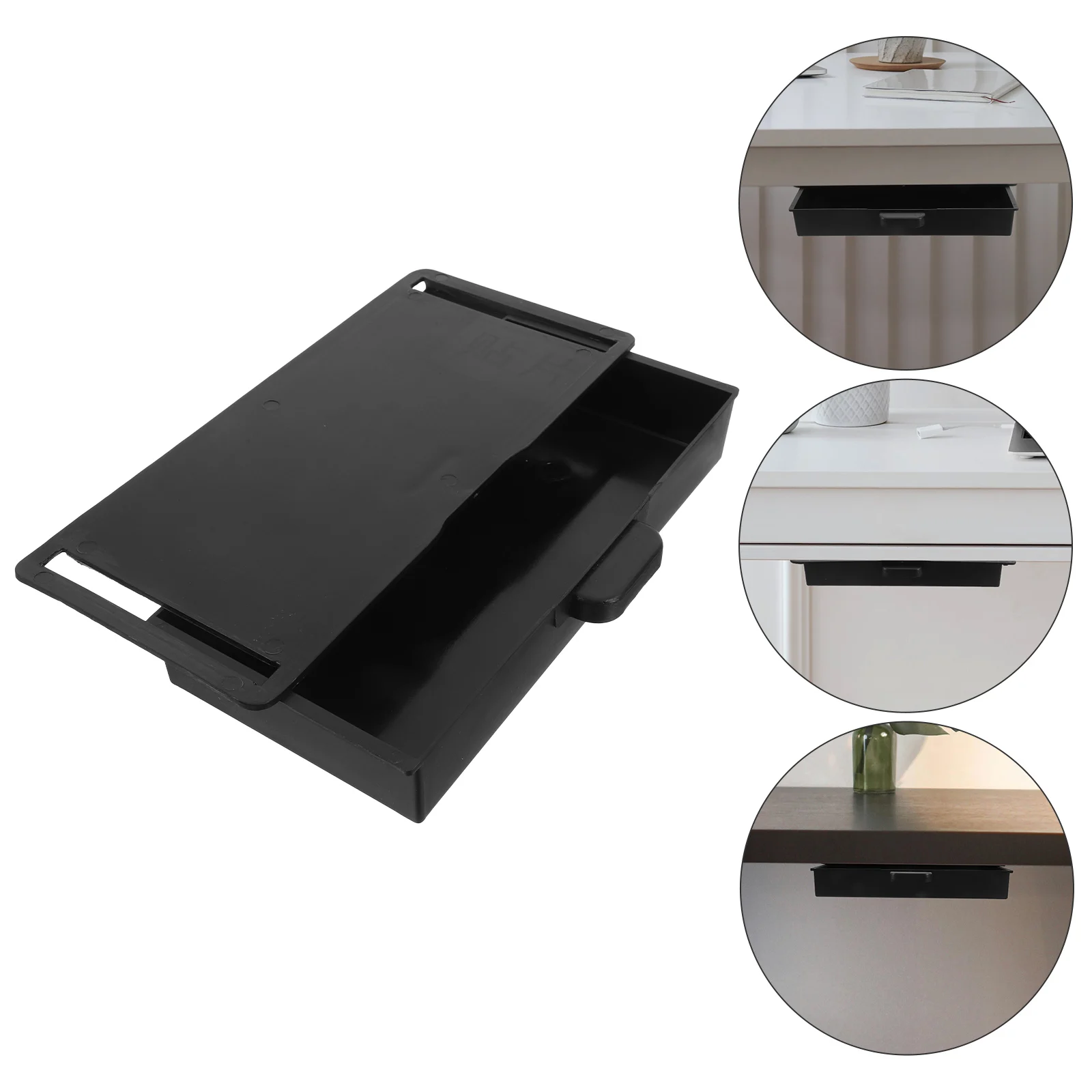 No Drill Adhesive Desk Hidden Slide Out Storage Organizer Large Capacity Home Office Use Under Table Drawer Desktop Organizer