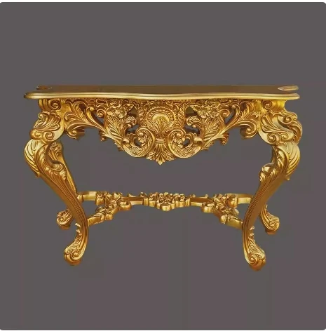 European retro carved side table against the wall corridor   decorative table entrance platform aisle decorative entrance table