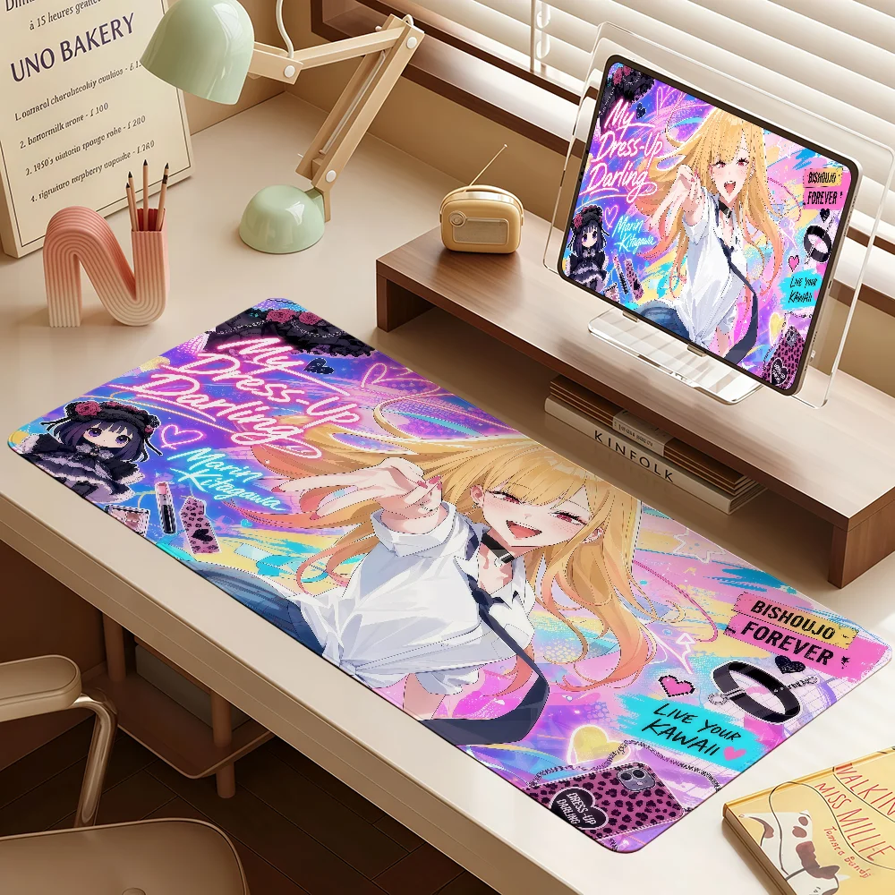 Anime Cute M-Marin Kitagawa Mouse Pad Large Non-slip Lockedge Desktop Computer Desk Mat Keyboard MousePad Office Gamer Student