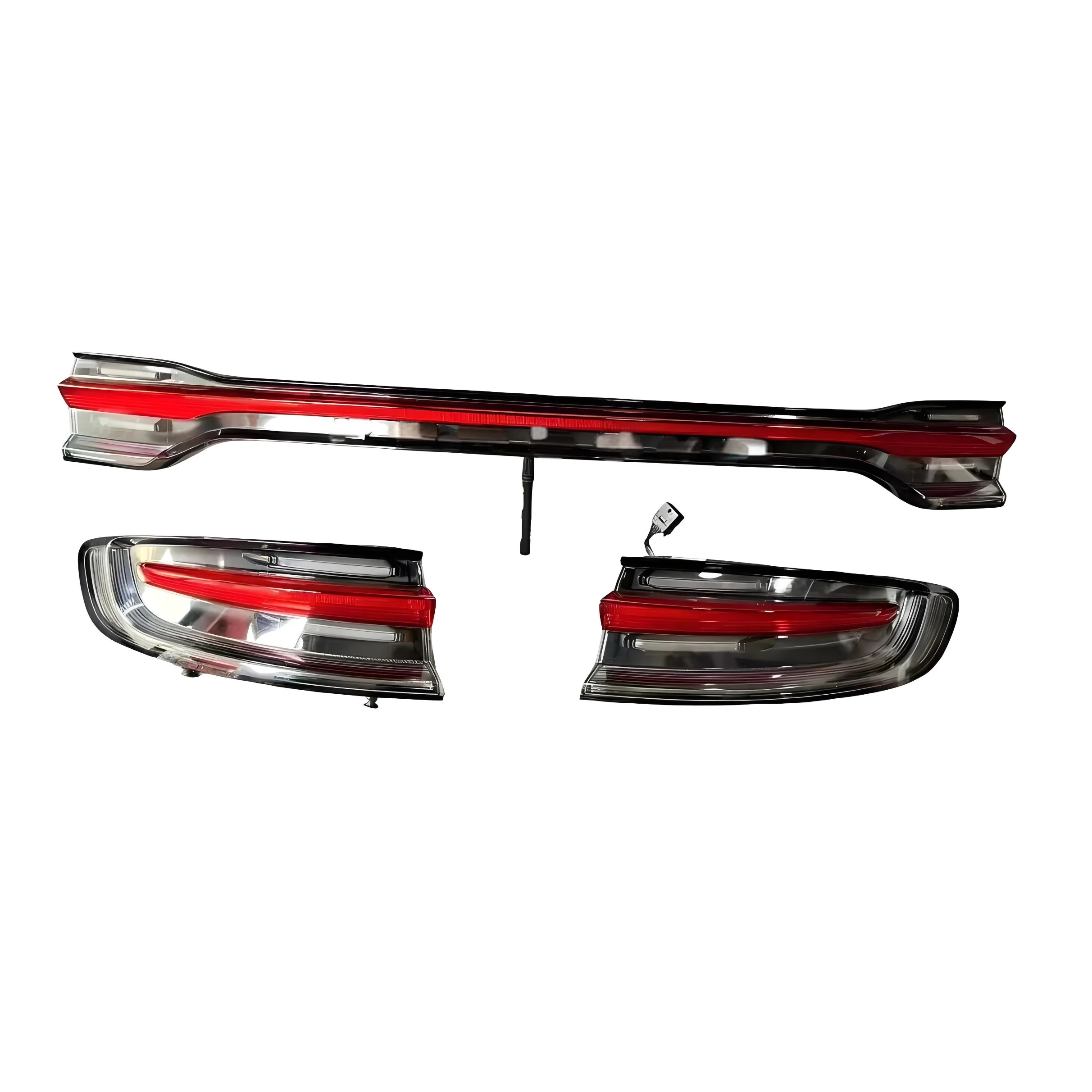 

For Macan Rear Taillight LED Tail Cover Housing Transparent Red Lens, for Left and Right Turn signal Lights / Set of 3