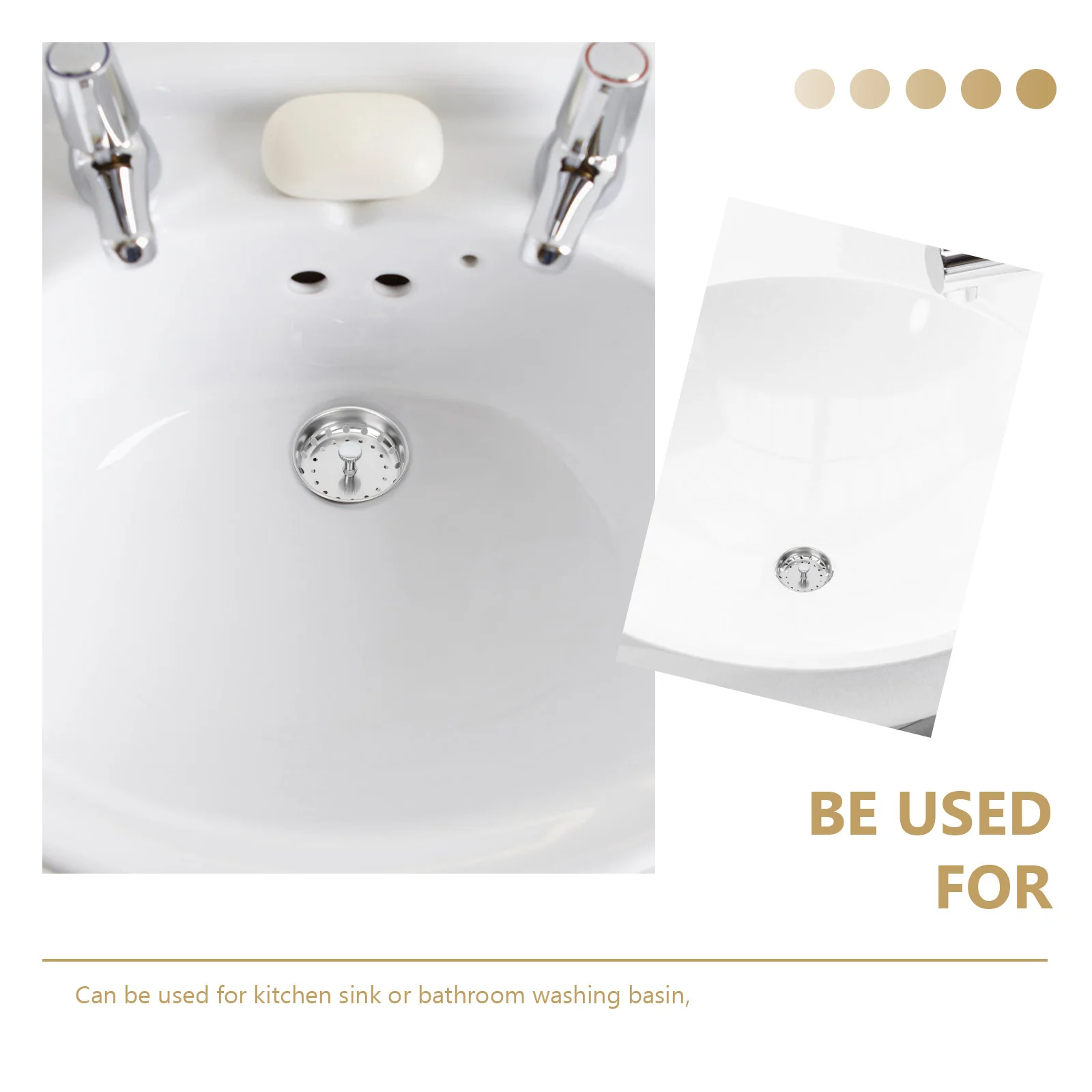 2 قطعة غطاء لبالوعة الفولاذ المقاوم للصدأ تصفية شبكة للمطبخ حوض غسيل التوصيل ثقوب دائم استنزاف مصفاة بالوعة المنزل #3