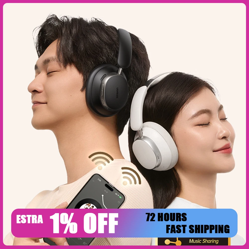 

UGREEN MAX6 48 дБ ANC Беспроводные наушники-вкладыши Bluetooth-наушники с активным шумоподавлением Hi-Res LDAC 120 часов воспроизведения