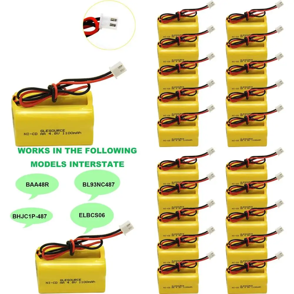 

10 Pack 4.8V 1100mAh Batteries for Emergency Exit Signs and Lighting