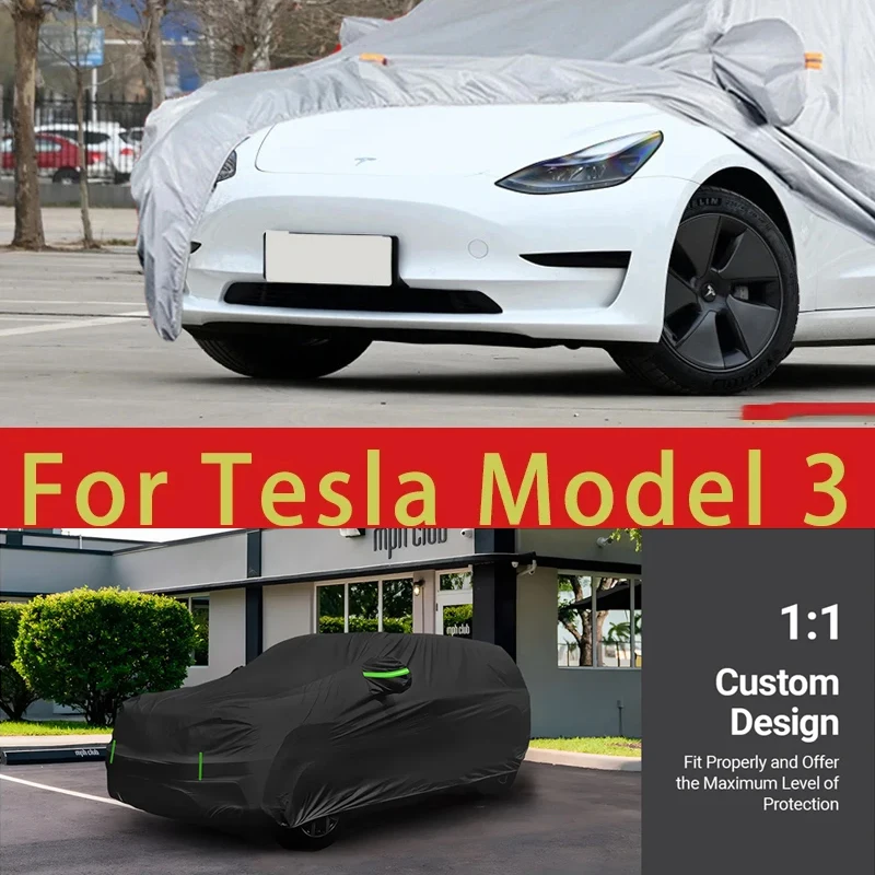 

For Tesla Model 3 Outdoor Protection Full Car Covers Snow Cover Sunshade Waterproof Dustproof Exterior Car Accessories