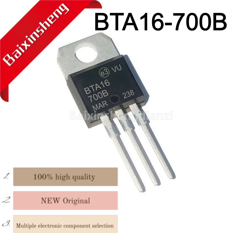 

10 pieces, brand new BTA16-700B, BTA16,700B, 16A700V, bidirectional thyristor, good quality