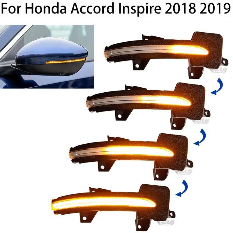 

Синий/Жёлтый для Honda Accord/Inspire с 2018 по 2021 год. Динамическое боковое зеркало с поворотным сигналом на базе LED, текущая индикация, корпус в чёрном тёмном цвете.