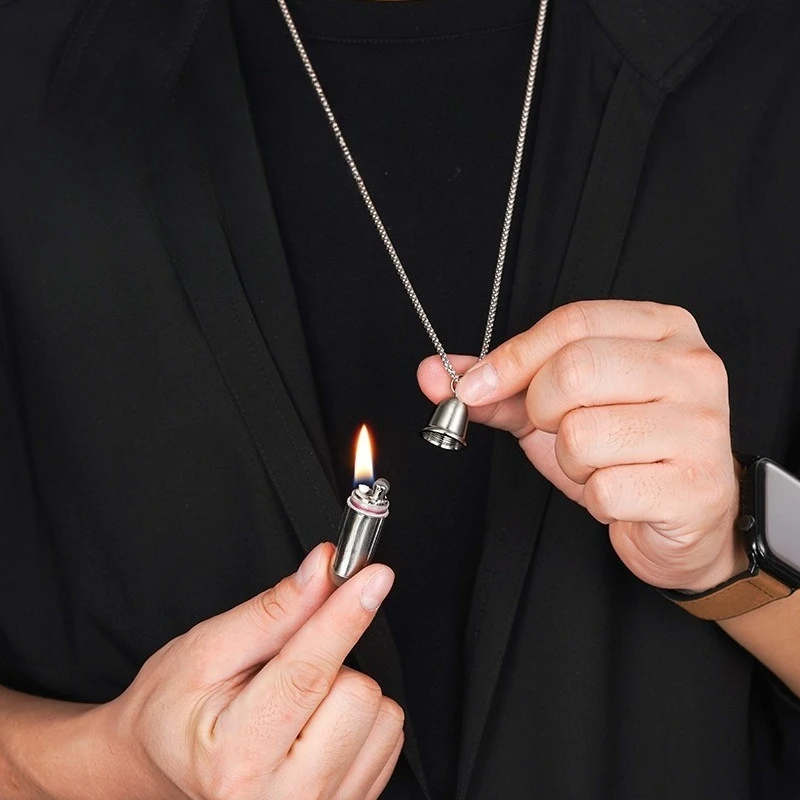 مصغرة المحمولة كبسولة قلادة النفط أخف شخصية البنزين أخف الكلاسيكية طحن عجلة الإشعال الرجال الراقية هدية