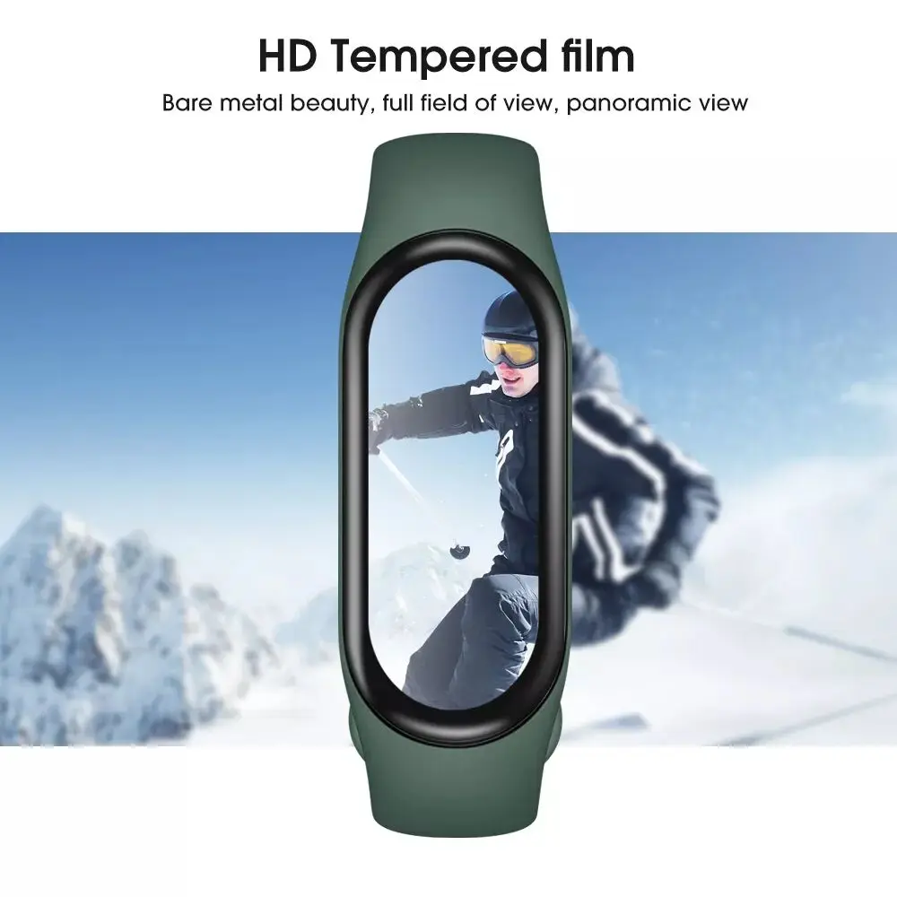 9D Screen Protector for Xiaomi Mi Band 6 7 8 film SmartWatch Soft HD Full Nano-coated Tempered Glass Mi band 6 5 4 3 Accessories