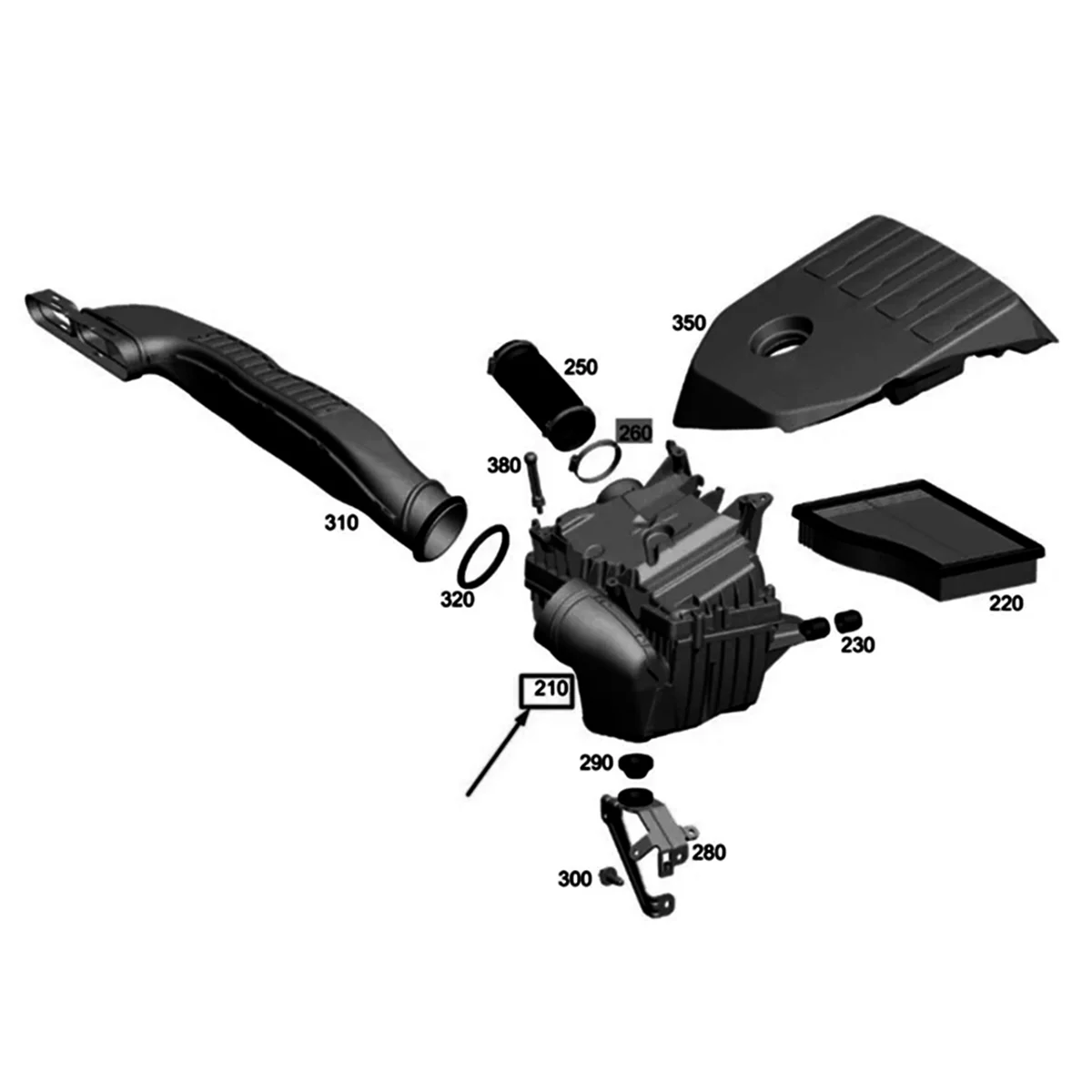 A 2820903800   Carcasa del conjunto del filtro de aire del coche para Mercedes-Benz CLASE A W177 AMG 2017-2023 A 2820901000
