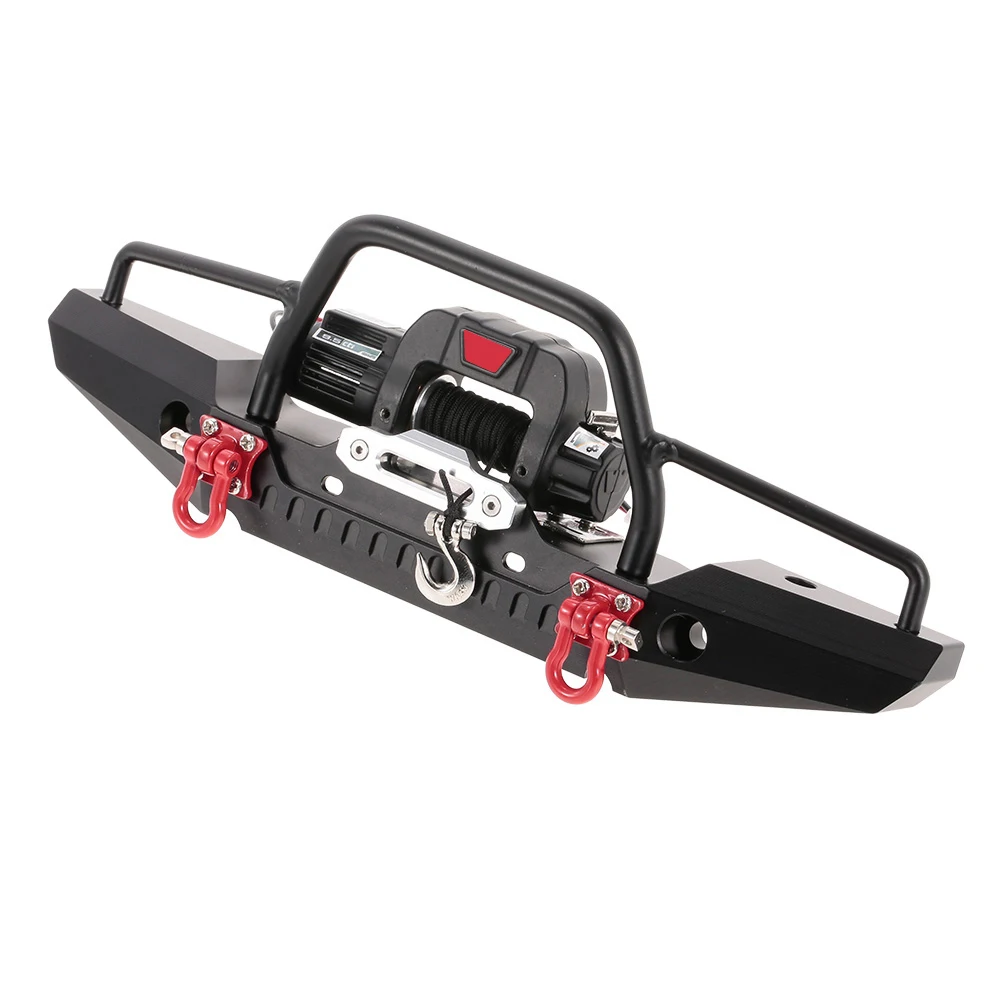 المصد الأمامي المعدني مع 2 مصباح LED ونش كهربائي للتحكم عن بعد لطائرة هليكوبتر Traxxas -4 SCX10II 90046 تعمل بالتحكم عن بعد #4