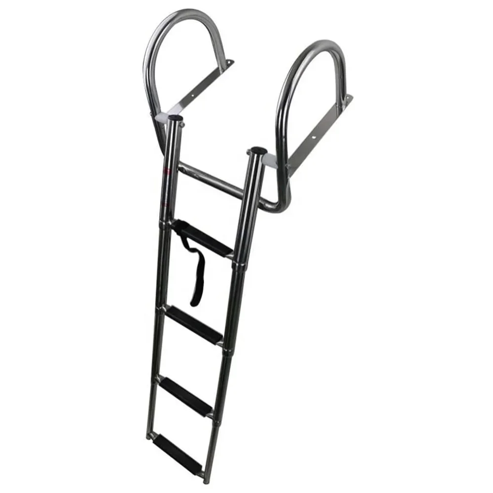 316 Stainless Steel Marine Boat Folding Ladder Telescoping Boarding Ladder for Yacht