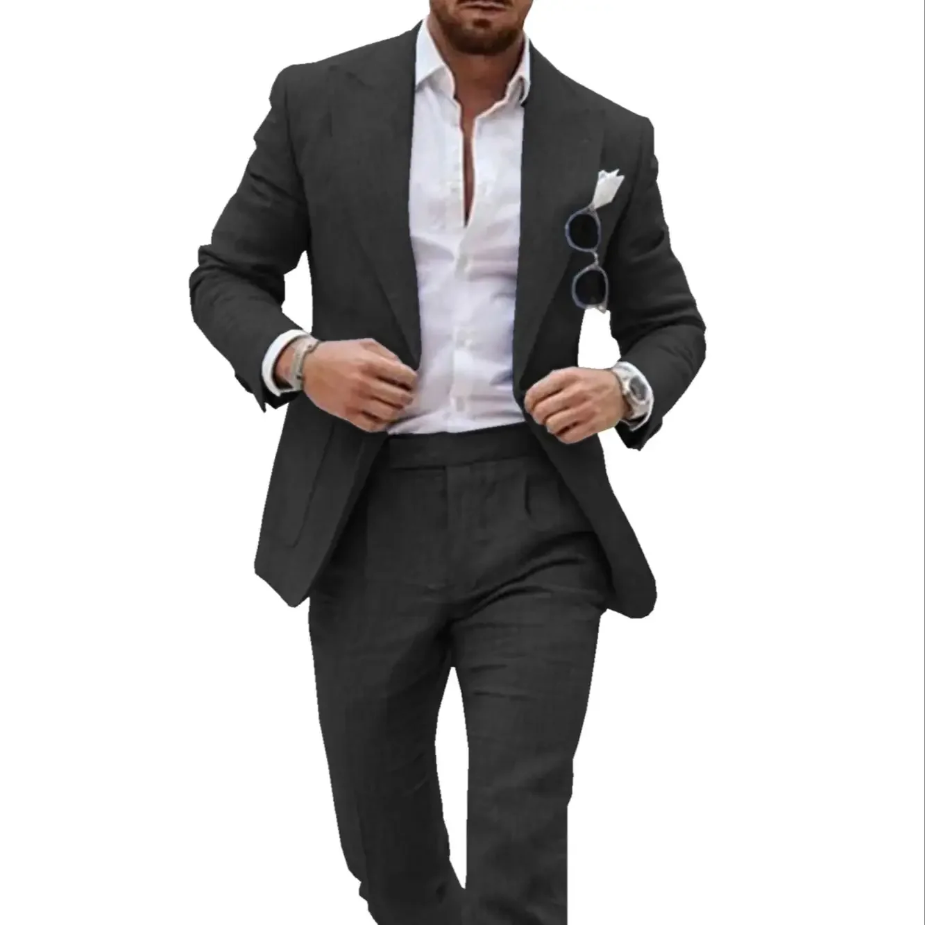 

Customize Blazer Sets Men's Suits Jackets for Men Luxury Slim Fit Business 2 Piece Groom Tuxedo Male Homme Wedding(Blazer+Pants)