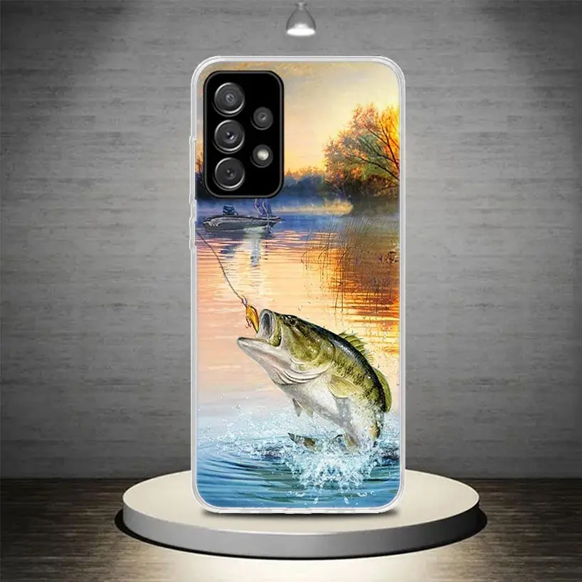 Offshore Angling Fishing Fish Rod Phone Case Cover For Samsung Galaxy A55 A54 A52 A53 A15 A14 A12 A13 A25 A24 A22 A23 A35 A34 A3