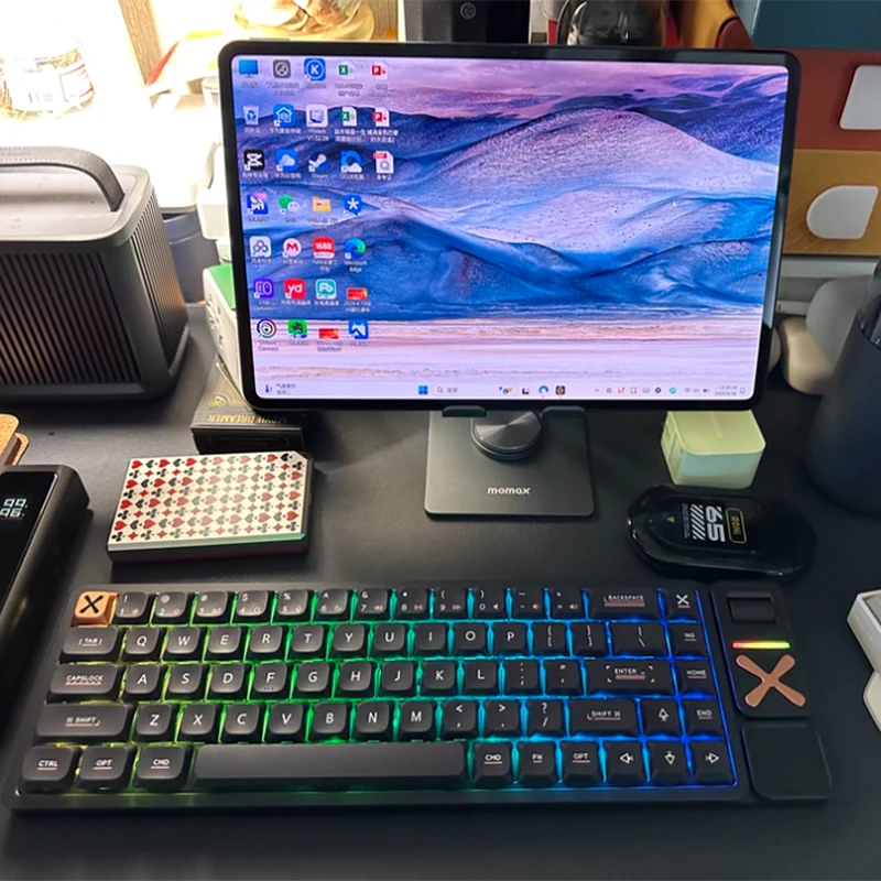 MG65/65PROLow Profile لوحة المفاتيح الميكانيكية باستخدام الحاسب الآلي الألومنيوم RGB سماعة لاسلكية تعمل بالبلوتوث المحمولة مكتب اللوحي ملحقات الكمبيوتر المحمول لوحة المفاتيح