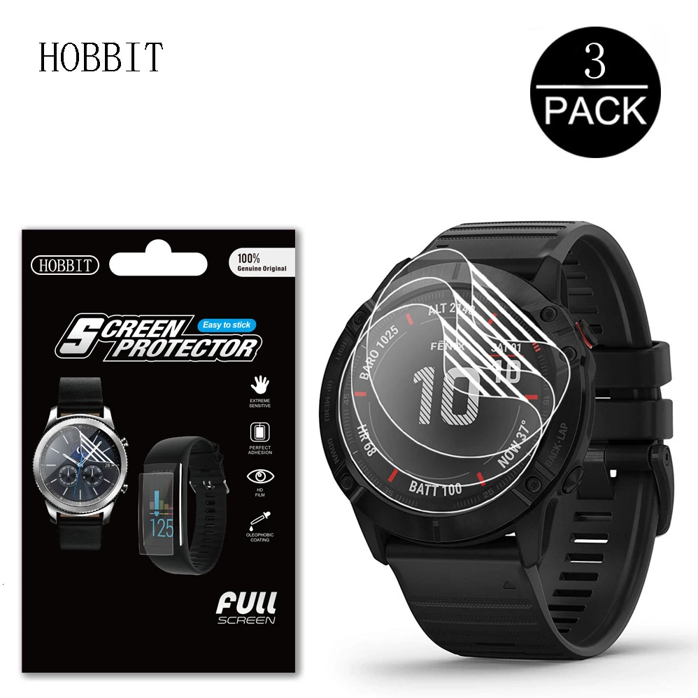 3Pcs Anti-Graffio Pellicola di TPU Per Garmin Fenix 6 6s 6x Pro Zaffiro Solare Astuto Della Vigilanza Idrogel morbido Cancella Completa Protezione Dello Schermo