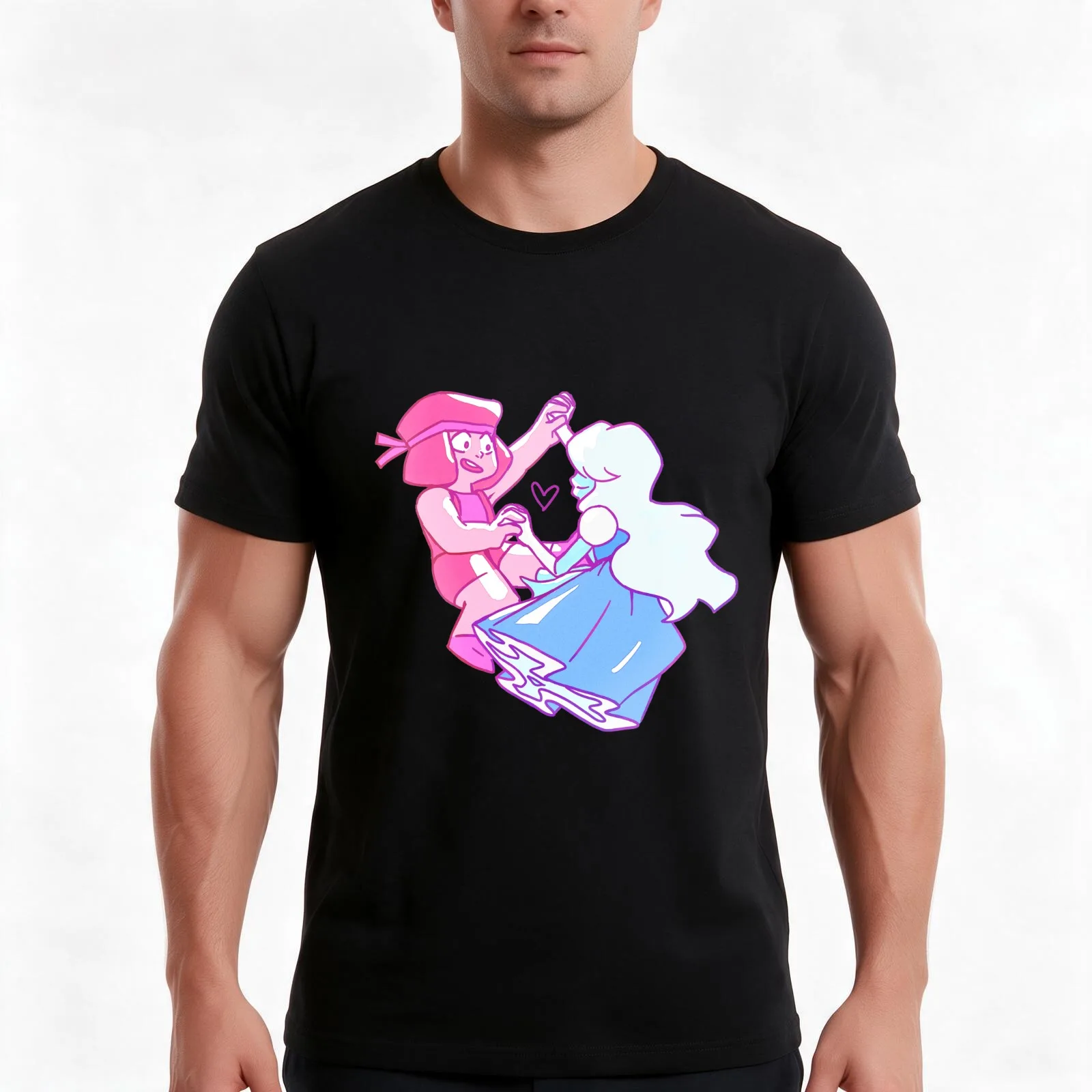 Ruby and Sapphire T-Shirt Summer Casual Cotton Tee Oversized Streetwear Tops Vintage Graphic Print Loose Fit Short Sleeve