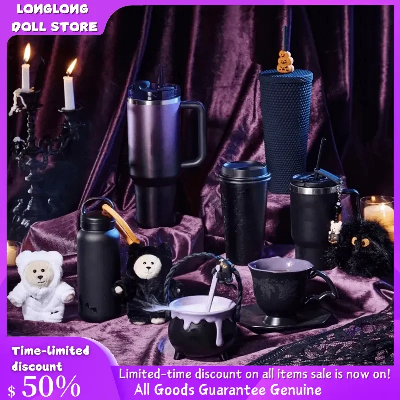 New Bk 2025 Halloween Limited Edition Dark Night Black Series Ceramic Mark 1183ml Stainless Steel Straw Insulated Cup Halloween