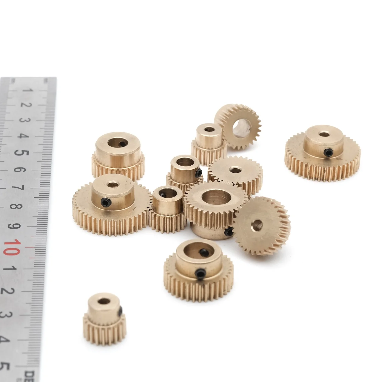 0.5M 32-47 Teeth Step Copper Gear Convex Straight Tooth 8MM Keyway Parts 3/3.17/4/5/6/6.35/7/8/10MM Hole