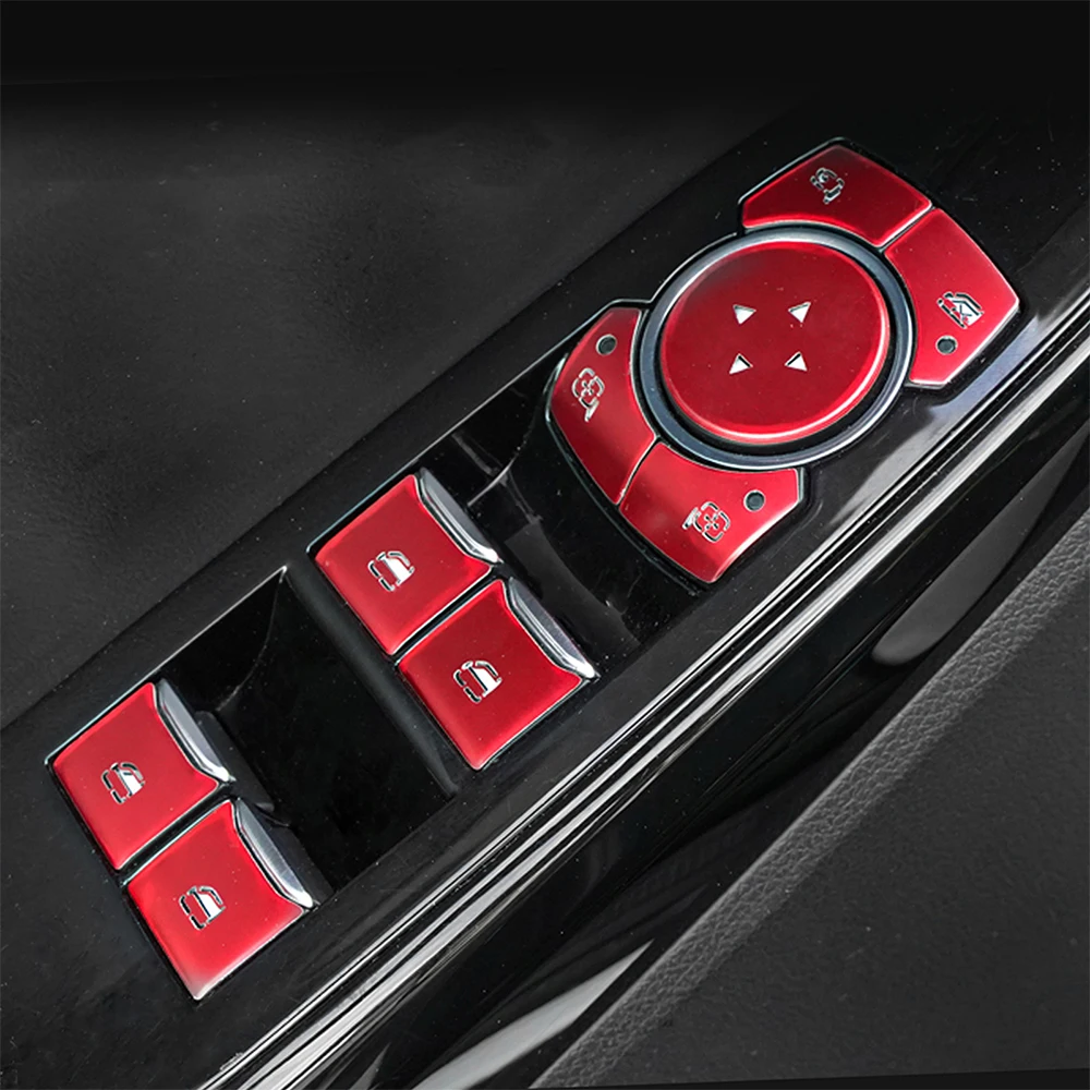 For Ford Explorer 2020 2021 2022 2023 LHD RHD Brand New Metal Sliver Car Window Lifter Switch Button Cover Auto Accessories