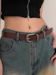 N Retro Brown Belt Ladies 2024 New Millennium SPICE girl Belt Jeans Accessories