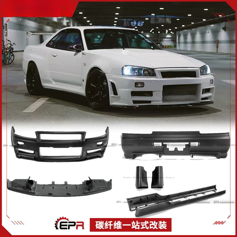 

SAAR For Nissan GTR R34 Original PP Plastic Front Bumper Rear Bumper Side Skirts Front Lip Surround Modification