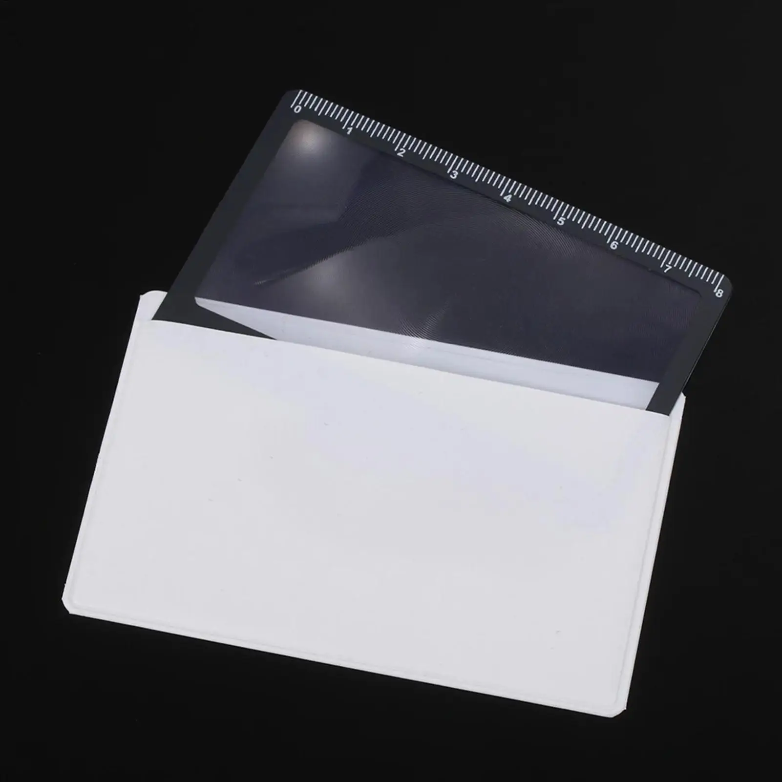 Black/White Card Size Magnifier Ultra-thin Magnifying Glass Multifunctional Read Magnifier With Scale 3X PVC Transparent Glass