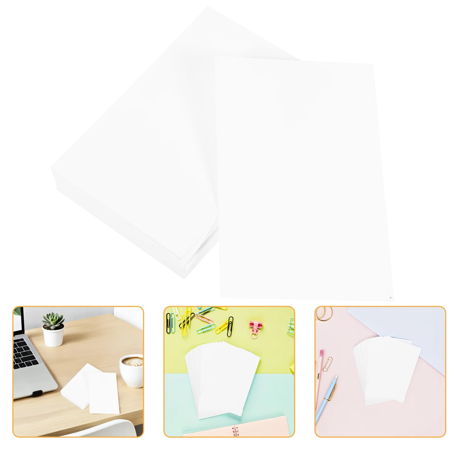 

100Pcs White Cardstock Blank Index Cards Sturdy Material for Frequent Use in Educational Professional Settings