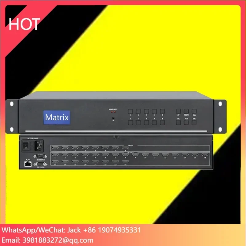 Conmutador de matriz de vídeo 8 entradas y 24 salidas 1080P 3D @ 60Hz, interruptor de matriz de vídeo HDCP1.3 8x24 8X24 con controlador Web y aplicación