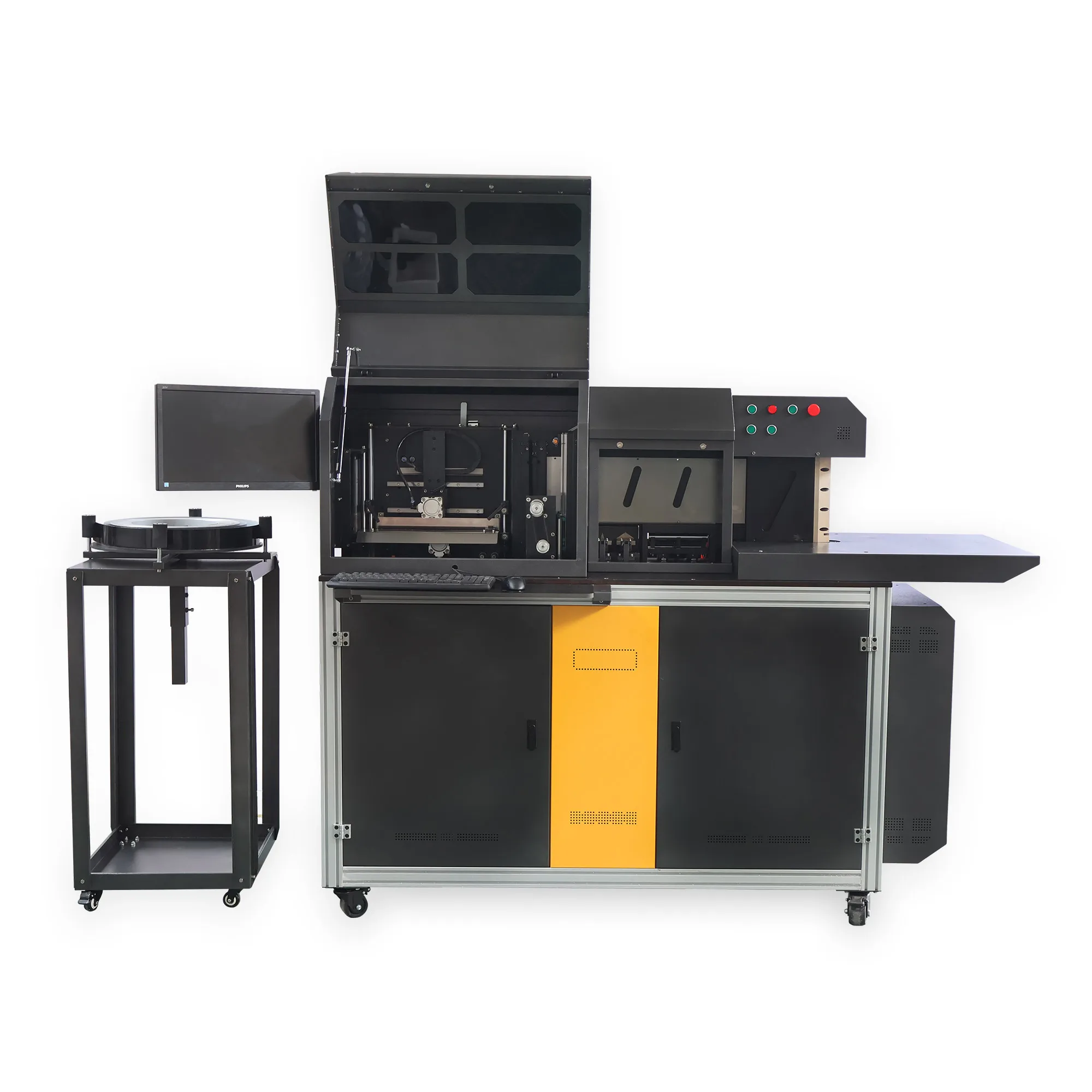 US Stock QOMOLANGMA Multifunction Automatic CNC Metal Channel Letter Notching Flanging Bending Machine