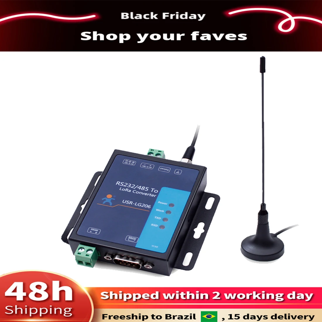 USR-LG206-P seriale RS232 RS485 ai convertitori LoRa punto a punto LoRa modem supporto Hardware Watchdog 803Mhz ~ 930Mhz