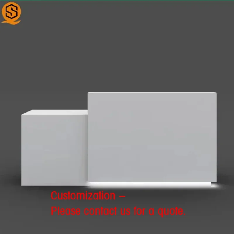 custom.Simple White Custom Front Desk Popular LED Reception Desk Customizable Color Night Bar Sale